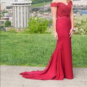 Maroon prom dress
